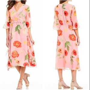 COPY - Gibson Latimer Cascade Ruffle Floral Midi Dress